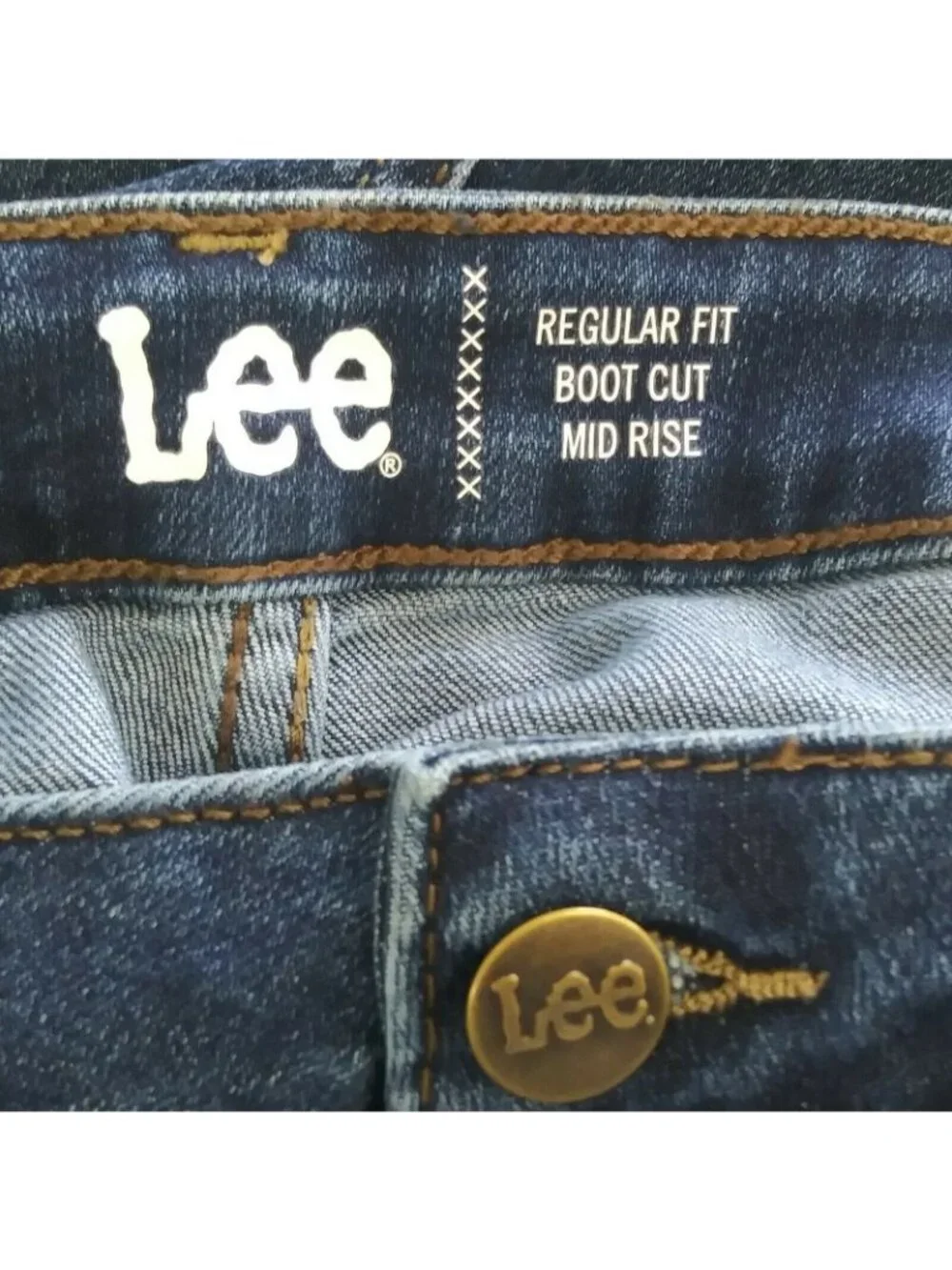 Lee Plus Size 24 Jeans Boot Cut Regular Fit Mid Rise Blue Denim Stretch